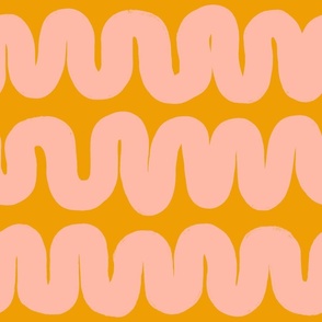 Pink Waves on Yellow