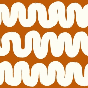 White Waves on Orange