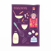 Egg nog recipe tea towel by Pippa Shaw