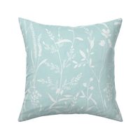 Monochrome botanicals teal large scale