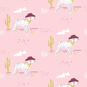 Western Cowboy Dog in Pink