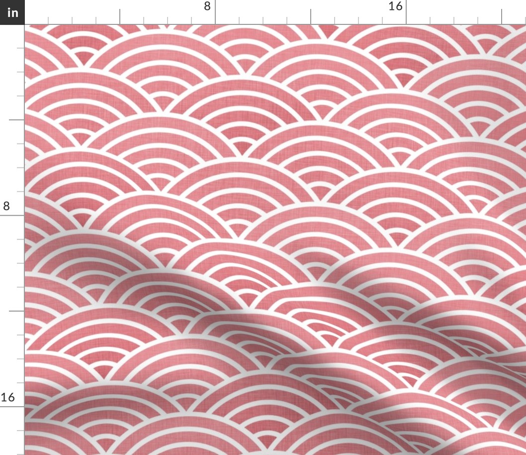 Japanese Rainbow Arches- Seigaiha- Petal Solids Coordinate Watermelon- Linen Texture- Scallops- Arches- Sea Waves- Large
