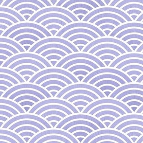 Japanese Rainbow Arches- Seigaiha- Petal Solids Coordinate Lilac- Linen Texture- Rainbows- Scallops- Arches- Sea Waves- Small