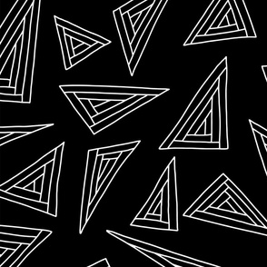 Large white outlined triangles on black 24