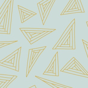 Large yellow outlined triangles on baby blue 24