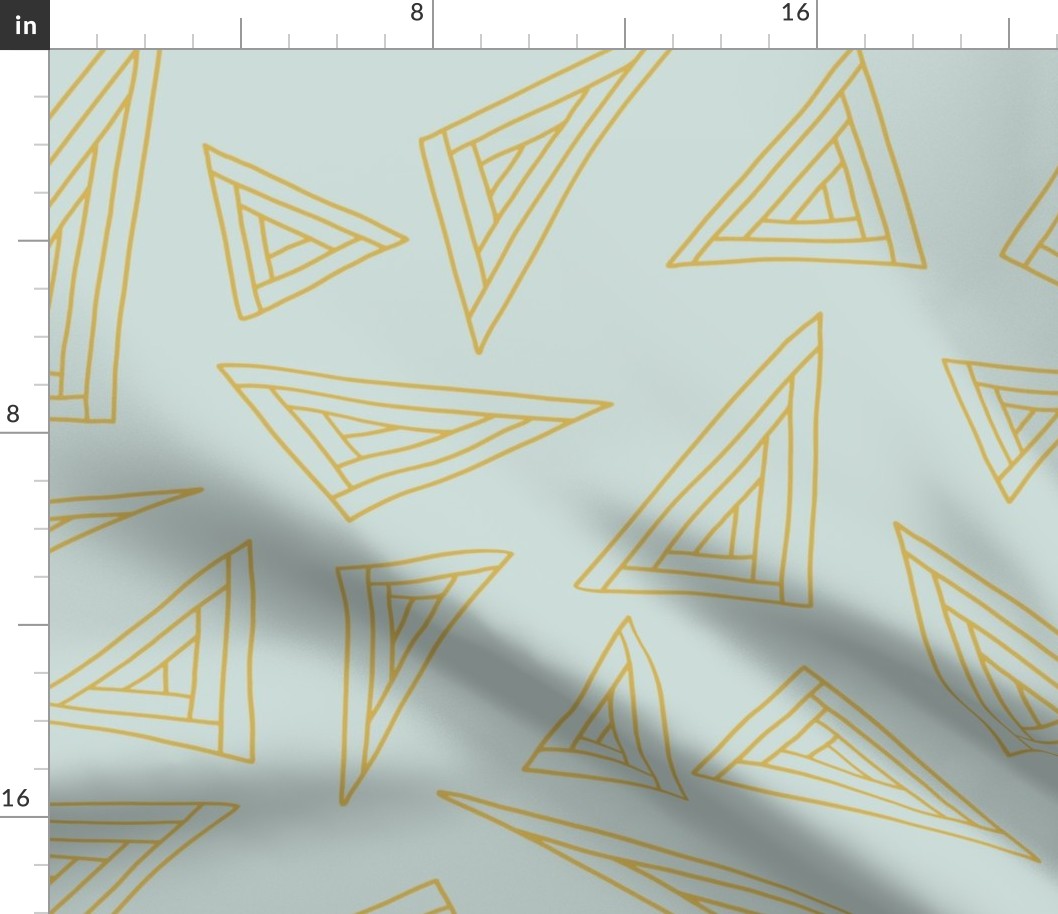 Large yellow outlined triangles on baby blue 24