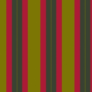 Carmine and olive stripes