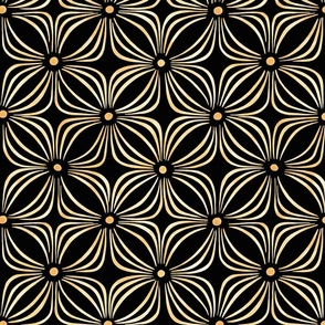 Golden Luxury Art Deco geometric floral large