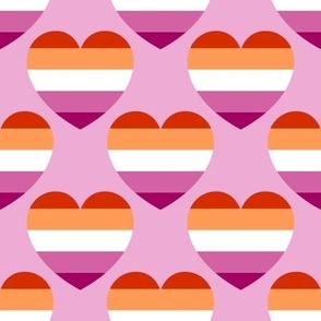 Lesbian flag hearts lilac