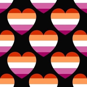 Lesbian flag hearts black