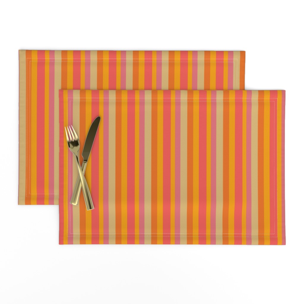 Stripes Petal Solid Color Orange and Pink