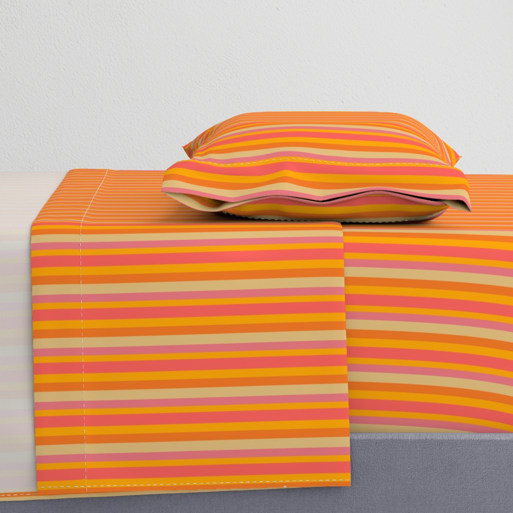 Stripes Petal Solid Color Orange and Pink