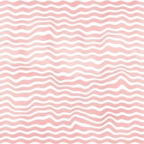 Wonky Light Salmon Pink White Waves Slightly Worn