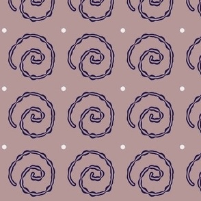 Purple swirl snails on beige - neutral tone - large scale print 