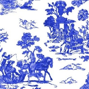 Blue Horse Toile