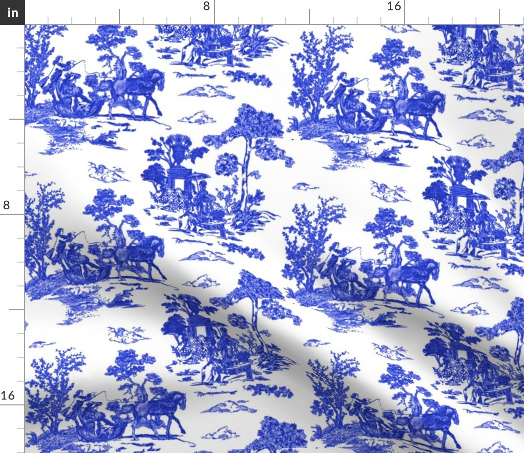 Blue Horse Toile