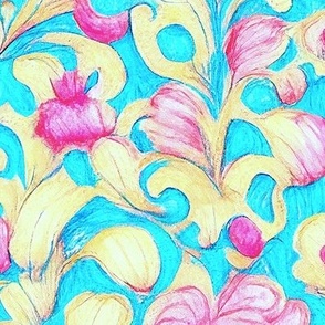 Crayon Floral Damask