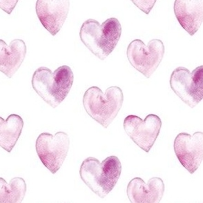 Painted Pink Hearts Valentines Love 1