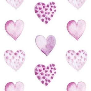 Painted Pink Hearts Valentines Love 3