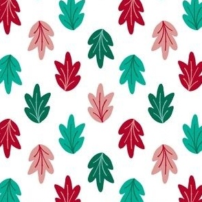Red and Green Christmas Leaves