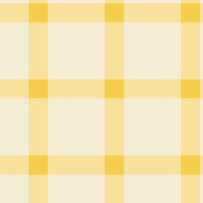 Windowpane Gingham, white & yellow, 3x3