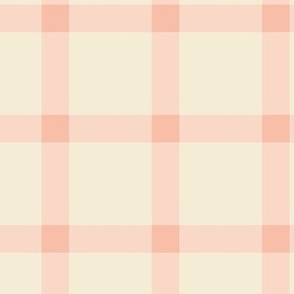 Windowpane Gingham, white & light pink, 3x3