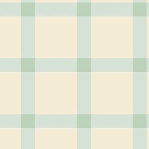 Windowpane Gingham, white & pastel green, 3x3