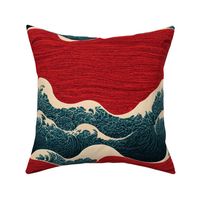 Japanese Red Wave I  - Hokusai Inspired