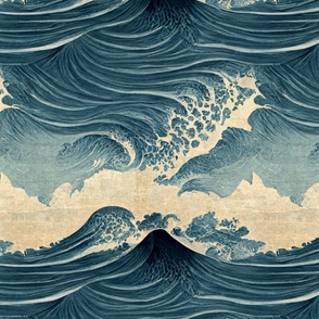 Japanese Great Waves - Inspired by Hokusai