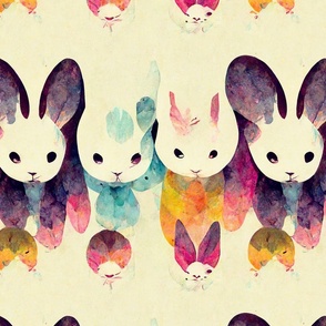 Pastel Rabbits and Bunnies
