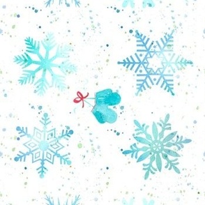 Snowflakes and Mittens Horizontal