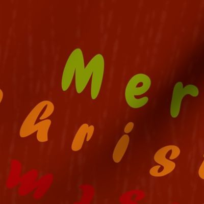 Merry Christmas Pattern on Currant Red | Large Scale