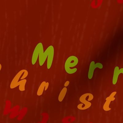 Merry Christmas Pattern on Currant Red | Medium Scale
