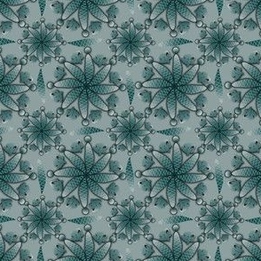 Sea Shell Flowers  - Teal