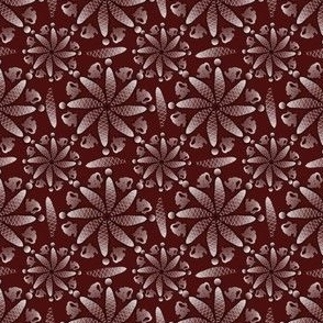 Sea Shell Flowers on Maroon