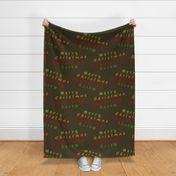 Merry Christmas Pattern on Cedar Brown | Large Scale