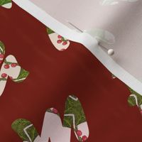 Merry Christmas Pattern on Currant Red | Large Scale