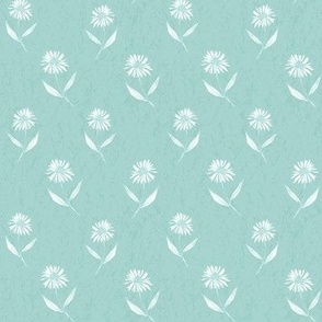 Daisy Flower Turquoise,  Simple Floral Print, Baby Girl Decor, Aqua