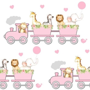 Pink Safari Animals Train 