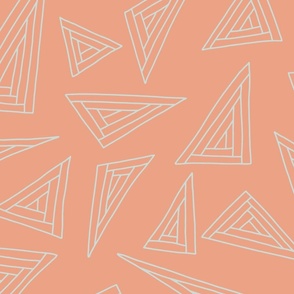 Triangles with baby blue lines on orange tacao 24
