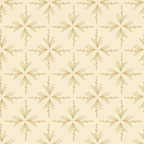 Golden Honey Floral Sprig Tile