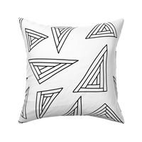 Large black outlined triangles on white 24