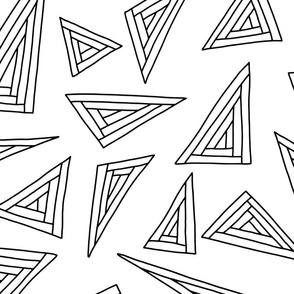 Large black outlined triangles on white 24