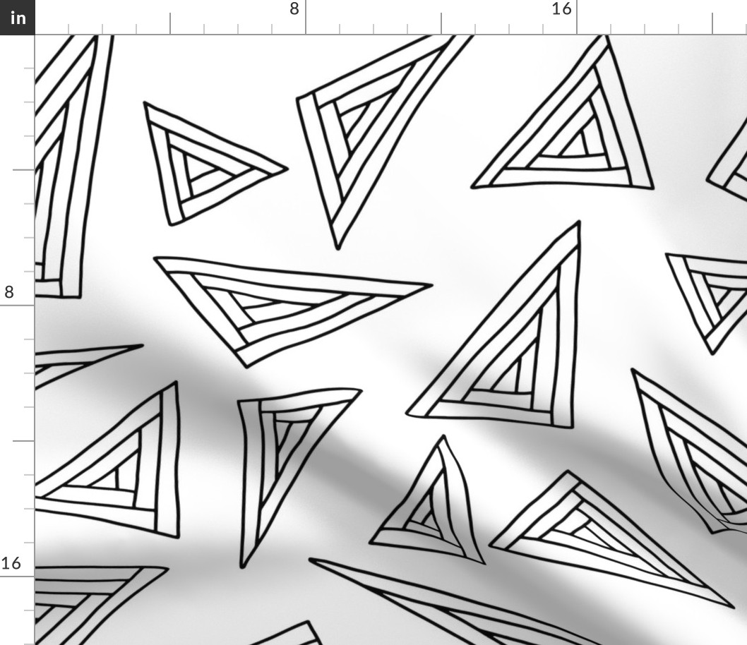 Large black outlined triangles on white 24