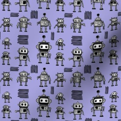 Little Robots on Lilac Small 