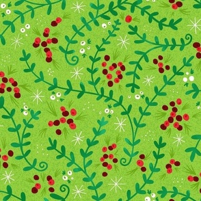christmas berries on green normal scale