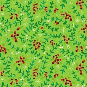 christmas berries on green small scale
