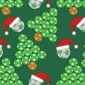 Soccer Christmas Trees and Santa Hats  Emerald Green