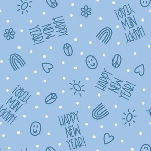 Boho Happy New Year: Blue