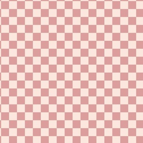 Small Dusty Pink Checkerboard Fun and Trendy - each square is 1 inch
